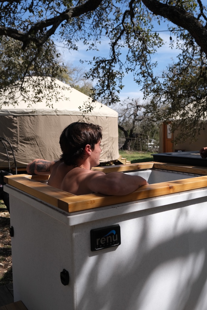 The cold plunge at AWKN Ranch