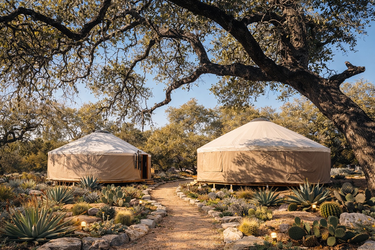 Yurts at AWKN Ranch